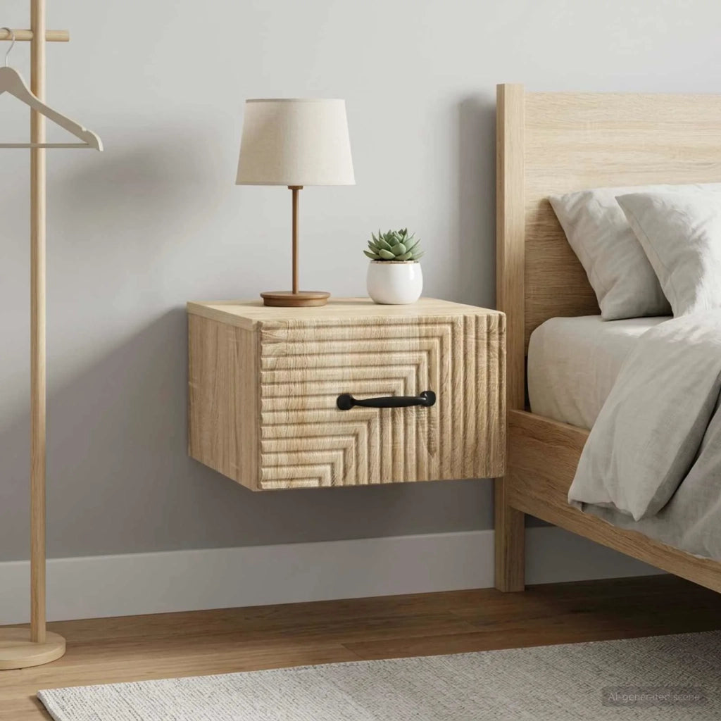 Mobiletto da notte a muro 2 pcs Rovere Sonoma 34,5 x 33 x 20 cm 898600