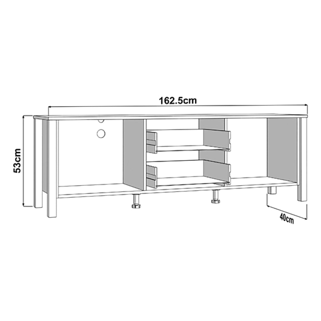 Zavatt, Mobile Porta tv un Cassetto, 163x40x53h cm Bianco Opaco