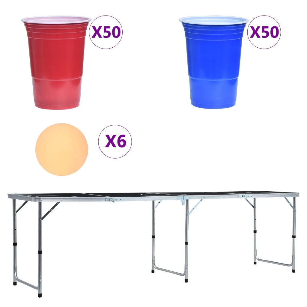 Tavolo da Beer Pong Pieghevole con Tazze e Palline 240 cm CFW9665029