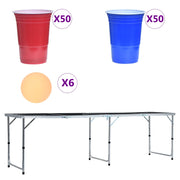 Tavolo da Beer Pong Pieghevole con Tazze e Palline 240 cm CFW9665029