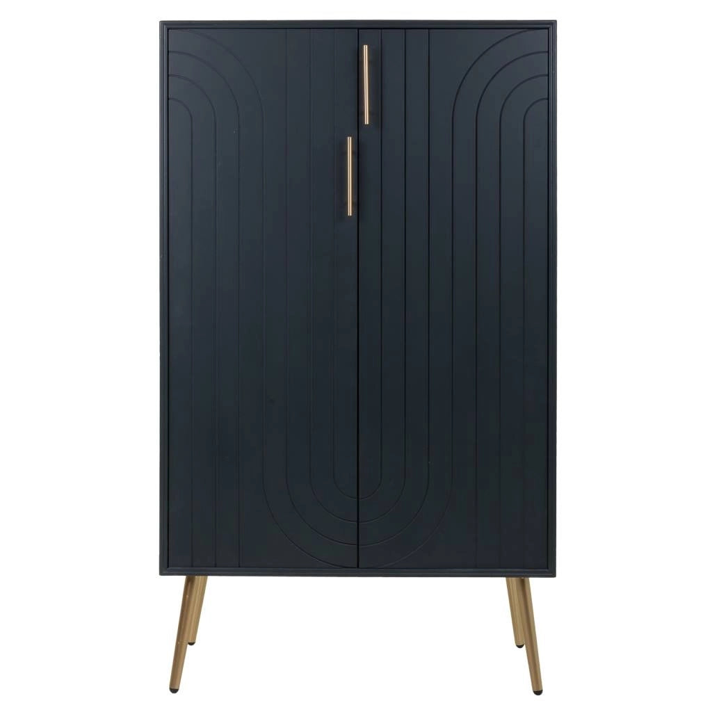 Armadio in legno e metallo nero 75x37x126,5h