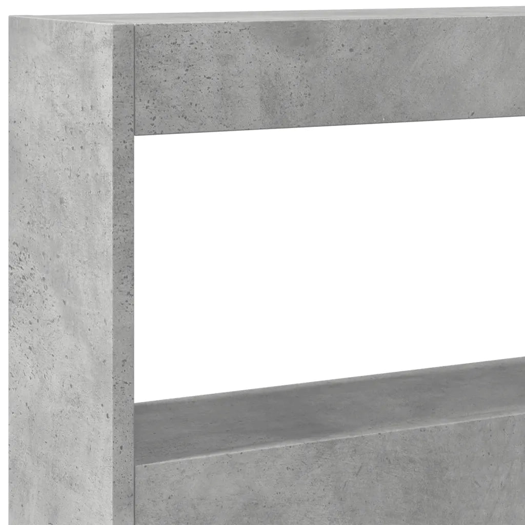 Testiera | Testata con Contenitore a LED Grigio Cemento 160x17x102 cm