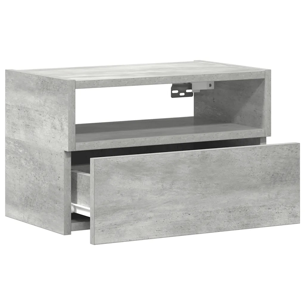 Comodini a Muro 2 pz Grigio Cemento 45x26x28,5 cm 858603