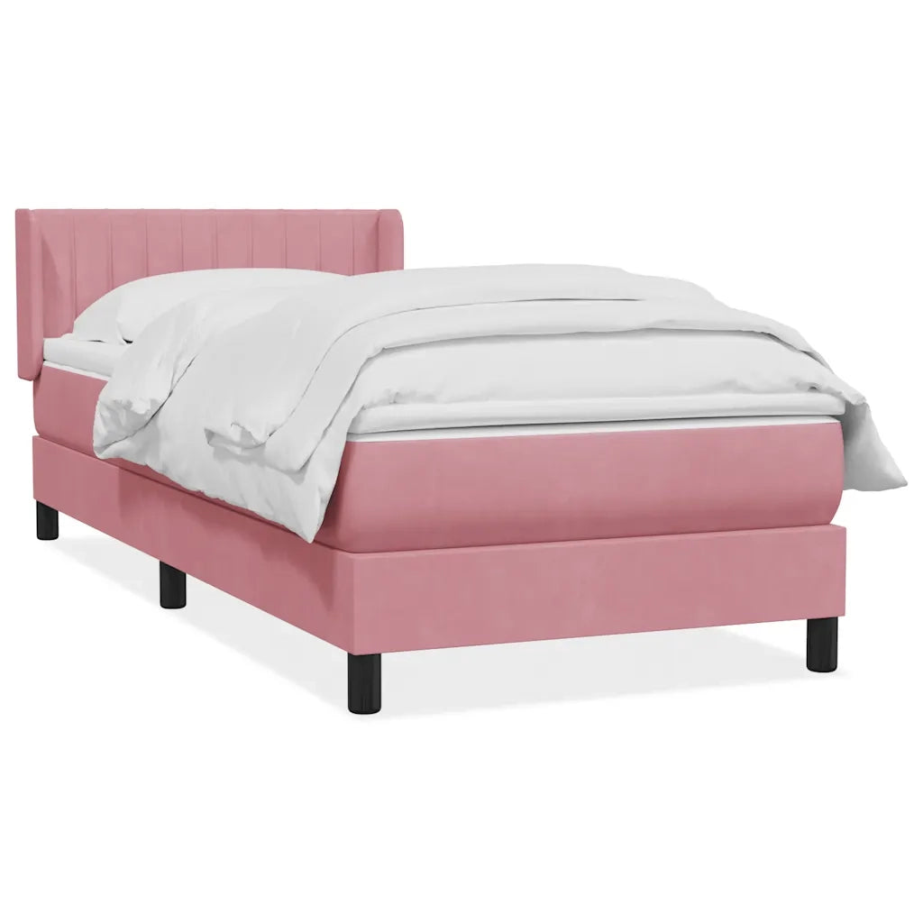 Giroletto a Molle con Materasso Rosa 90x220 cm Velluto 3318314