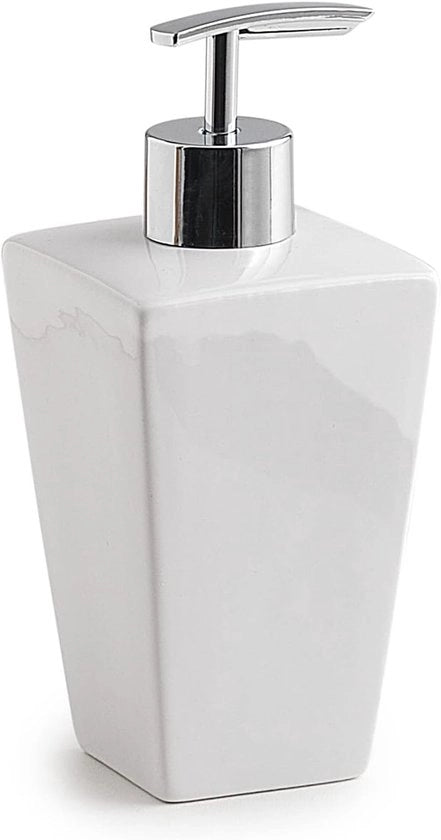 Dispensatore di sapone in ceramica - bianco - 1 pezzo - 17 x 7,5 x 7,5 cm