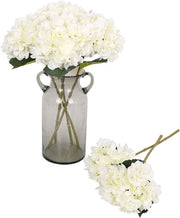 6 pezzi di fiori artificiali di hydrangea in seta per decorazione di matrimonio, festa, ufficio e casa (bianco)