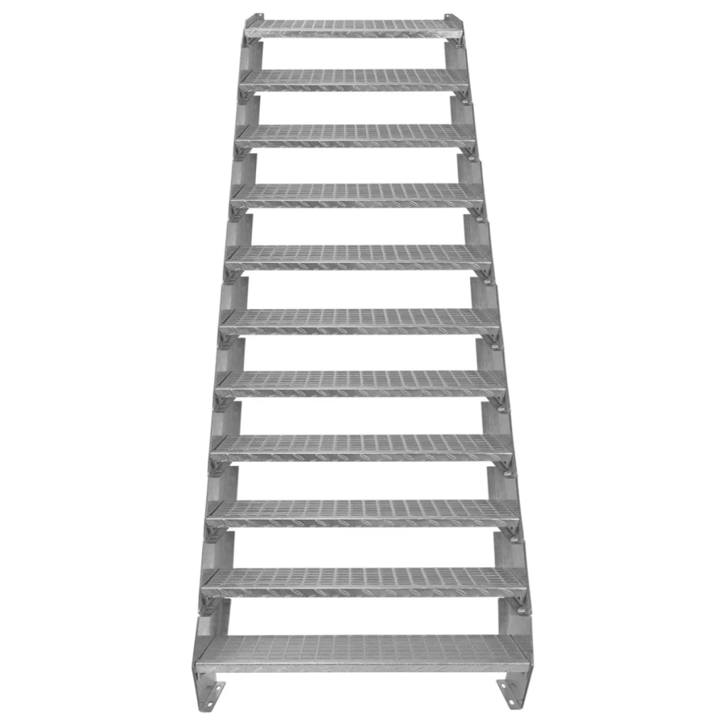 Scala metallica a 11 elementi ad altezza regolabile in acciaio zincato 90 cm / 900 mm