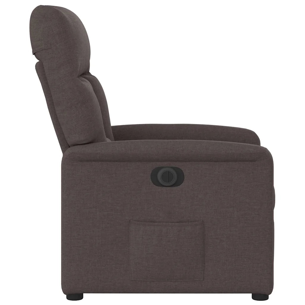 Poltrona Elettrica Reclinabile Marrone Scuro in Tessuto 3303017