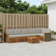 Set divano sezionale con cuscino 6 pcs Naturale e Grigio Chiaro