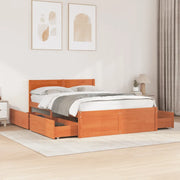 Letto senza Materasso Marrone Cera 120x190 cm in Legno di Pino