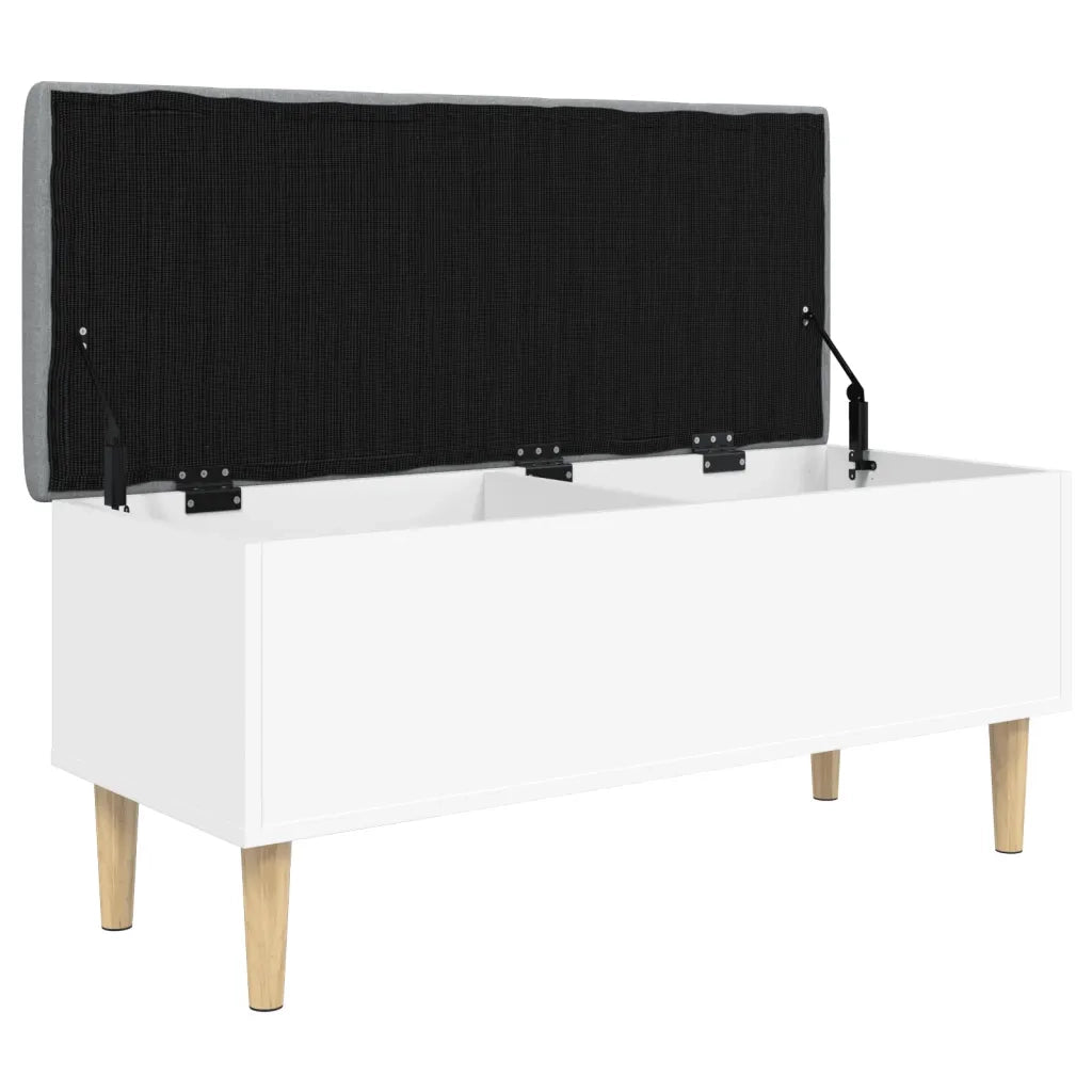 Panca Portaoggetti Bianca 102x42x46 cm in Legno Multistrato 835082