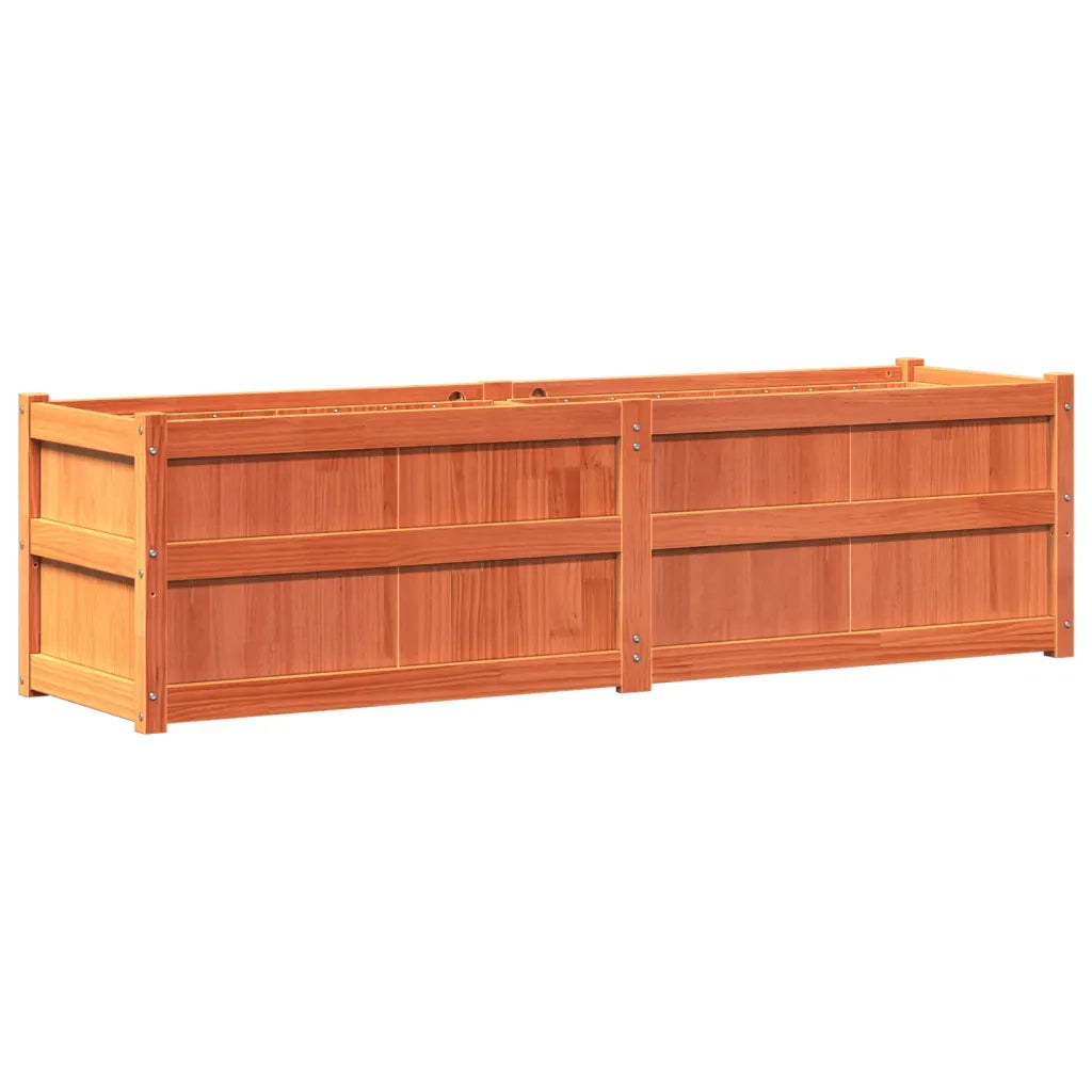 Fioriera Giardino-Vaso da Esterno-Contenitore per Piante Marrone Cera 180x50x50 cm Legno Massello Pino
