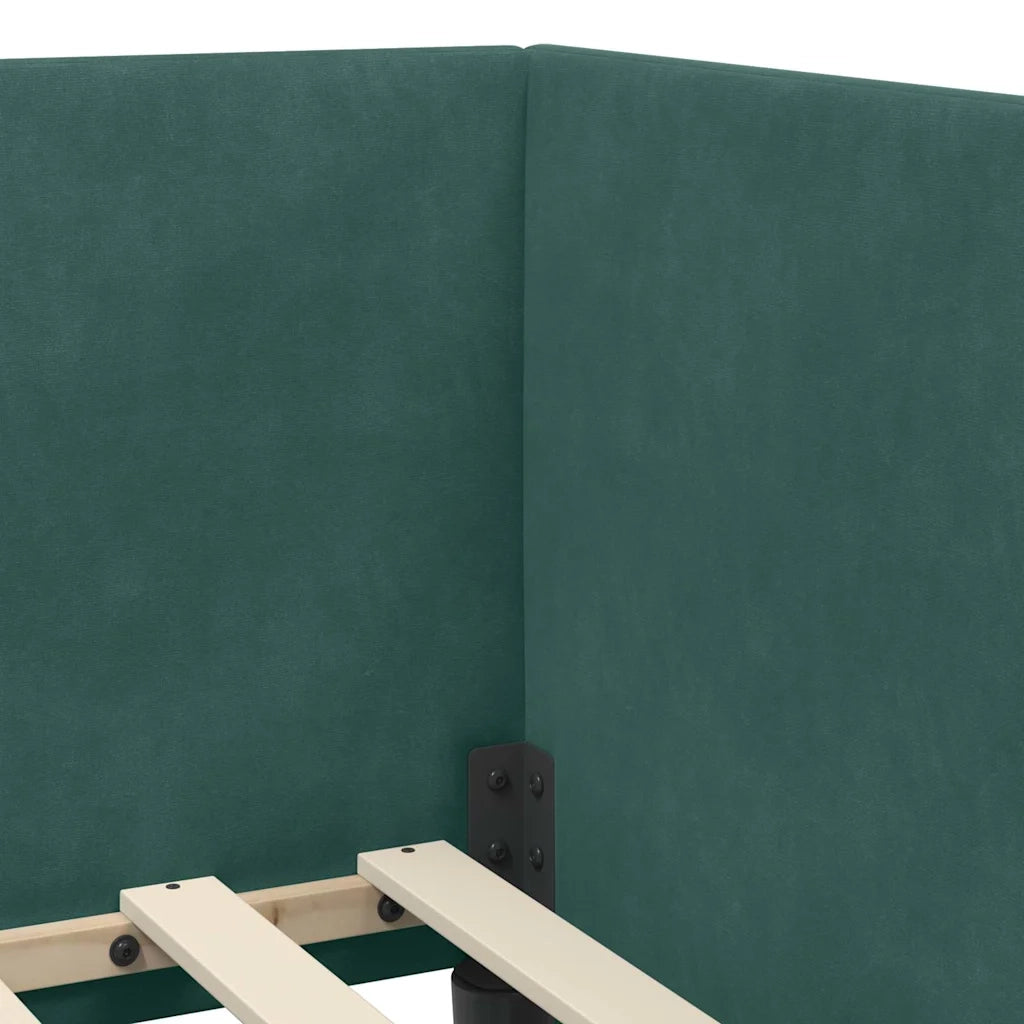 Struttura Letto Angolare con Materasso 2 pcs Verde Velluto 3394206