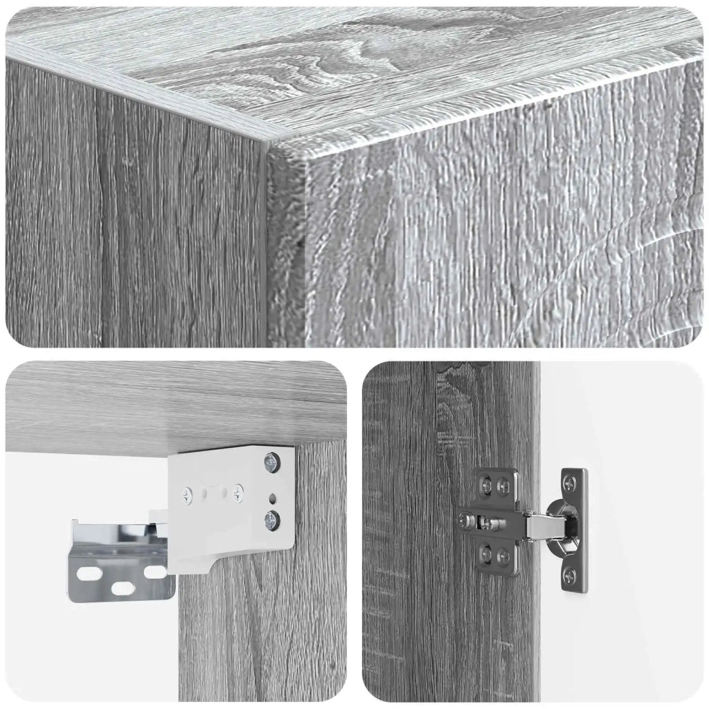 Mobiletto a muro Sonoma grigio 33 x 34,5 x 90 cm 898081