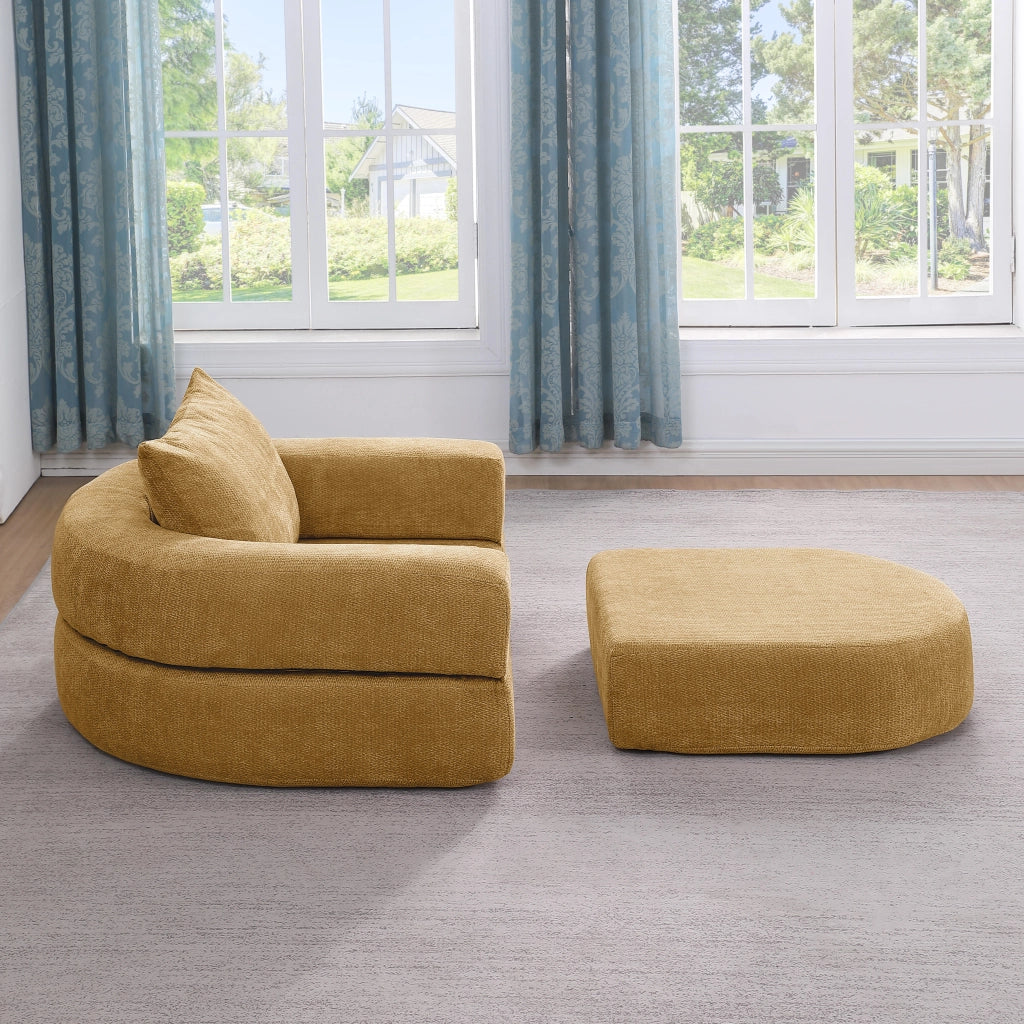 DIVANO Modulare Sezionale, stile minimal, Chenille giallo
