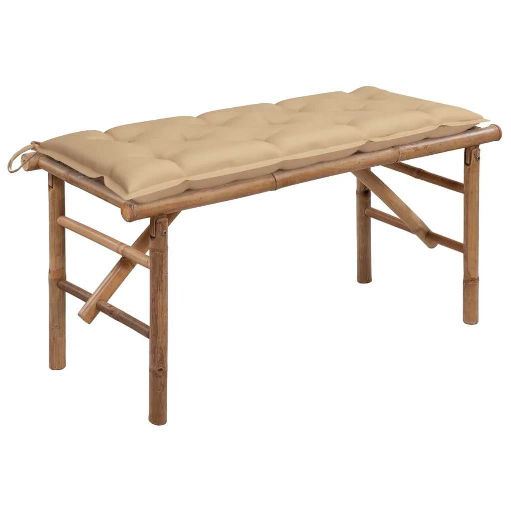 Panca da Giardino Pieghevole con Cuscino 118 cm in BambÃ¹ cod mxl 75642