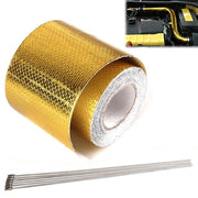 Tape di alluminio a rullo Giallo oro - Resistente al calore - Cintura di scarico - Autoadesivo - Cinture per cavi - 5 x 100 cm