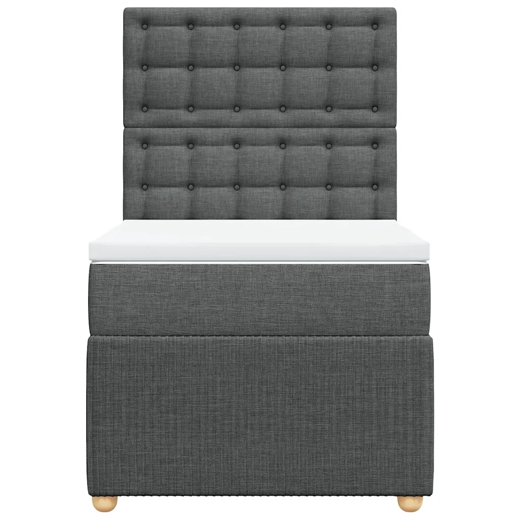 Giroletto a Molle con Materasso Grigio Scuro 90x190 cm Tessuto 3291926