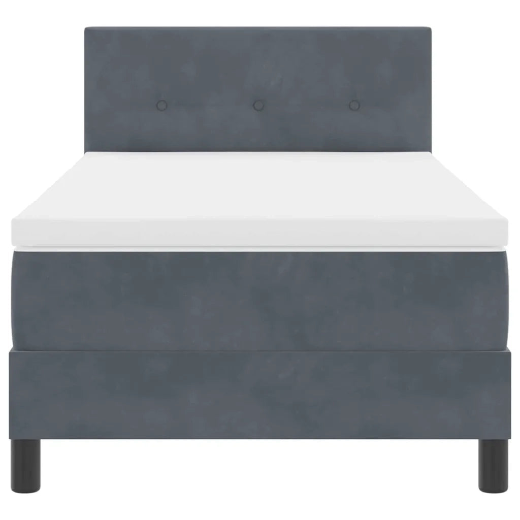 Letto a molle con materasso Grigio scuro 100 x 200 cm Velluto 3339153
