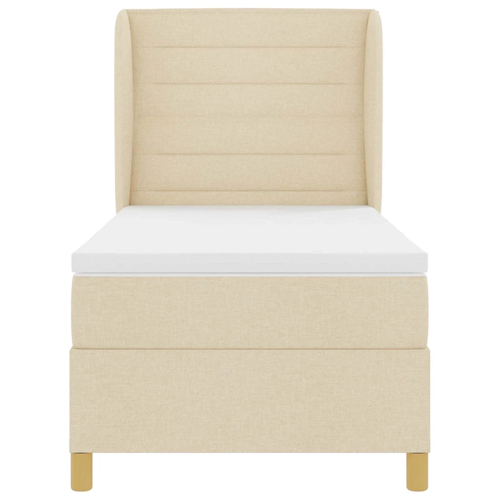 Letto a molle con materasso Crema 200 x 80 cm Tessuto 3340660
