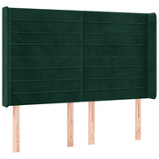Testiera | Testata ad Orecchio Verde Scuro 147x23x118/128cm in Velluto