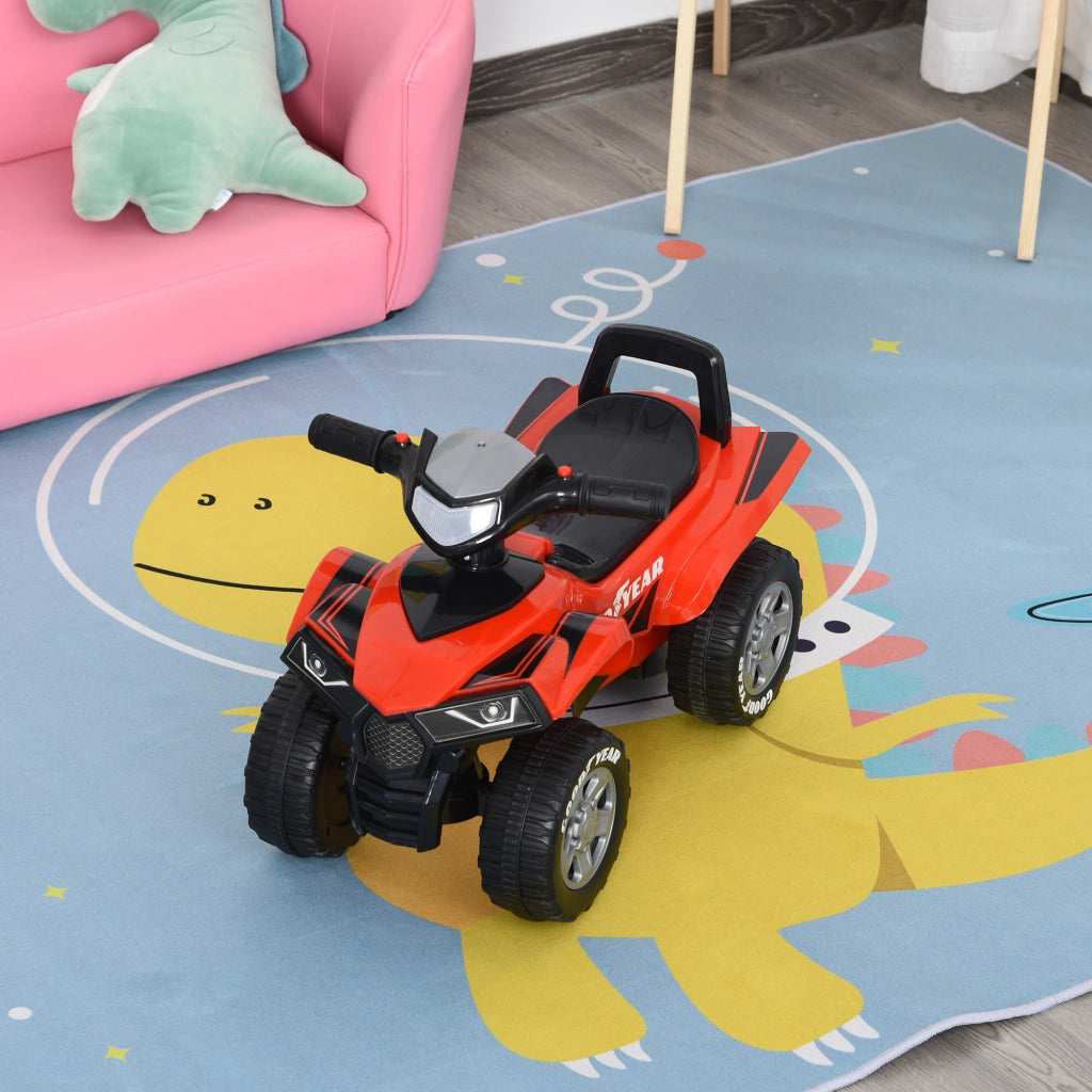 Portagiochi Quad Bambini 18-36 Mesi con Luci e Suoni ¨C ZephMum ¨C Rosso Nero 60x31x42 cm
