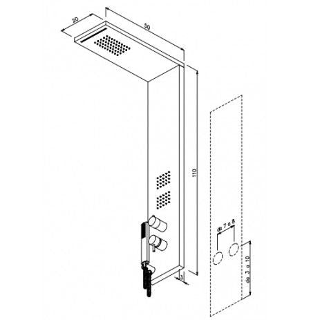 Colonna doccia multifunzione Metaform modello Trend - Acciaio Lucido