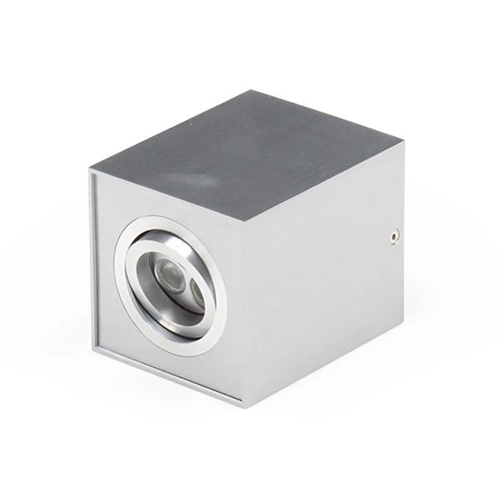 DATO Faretto soffitto plafoniera quadrata LED GU10 diffusore orientabile luce ingresso corridoio cucina bagno negozio 230V SILVER