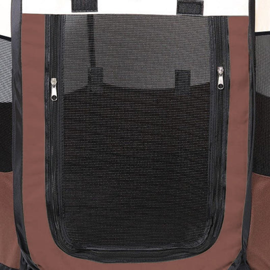 Valora Box pieghevole per cani e gatti, marrone e leggero con pareti in rete