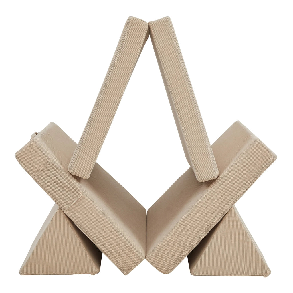 Set divano e poltrona da gioco 5 pezzi 120 x 66 x 46 cm velluto a coste beige 03_0009141