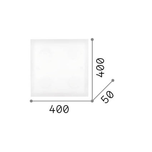 Plafoniera Moderna Flat Metallo Bianco 4 Luci Gx53 9W 3000K Luce Calda D30