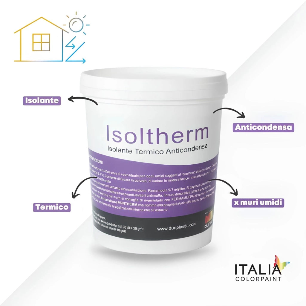 Ciclo trattamento muri antimuffa isoltherm fissativo bioattiva paintherm *** contenuto per 50 mq, confezione 1