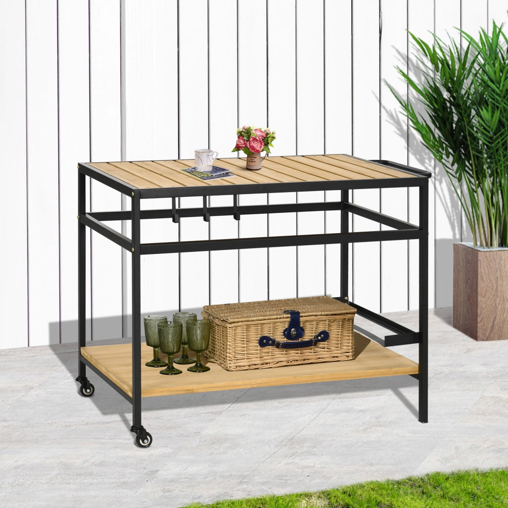 Carrello di servizio industriale ¨C zephmum ¨C nero naturale 107x65x80 cm