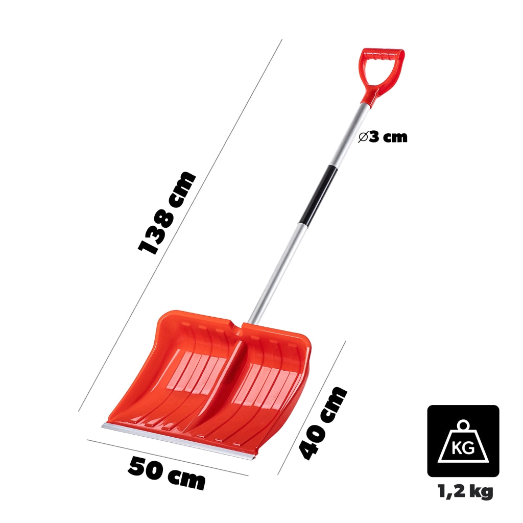 Pala da neve KADAX, grande, robusta per la rimozione della neve, con manico in alluminio.