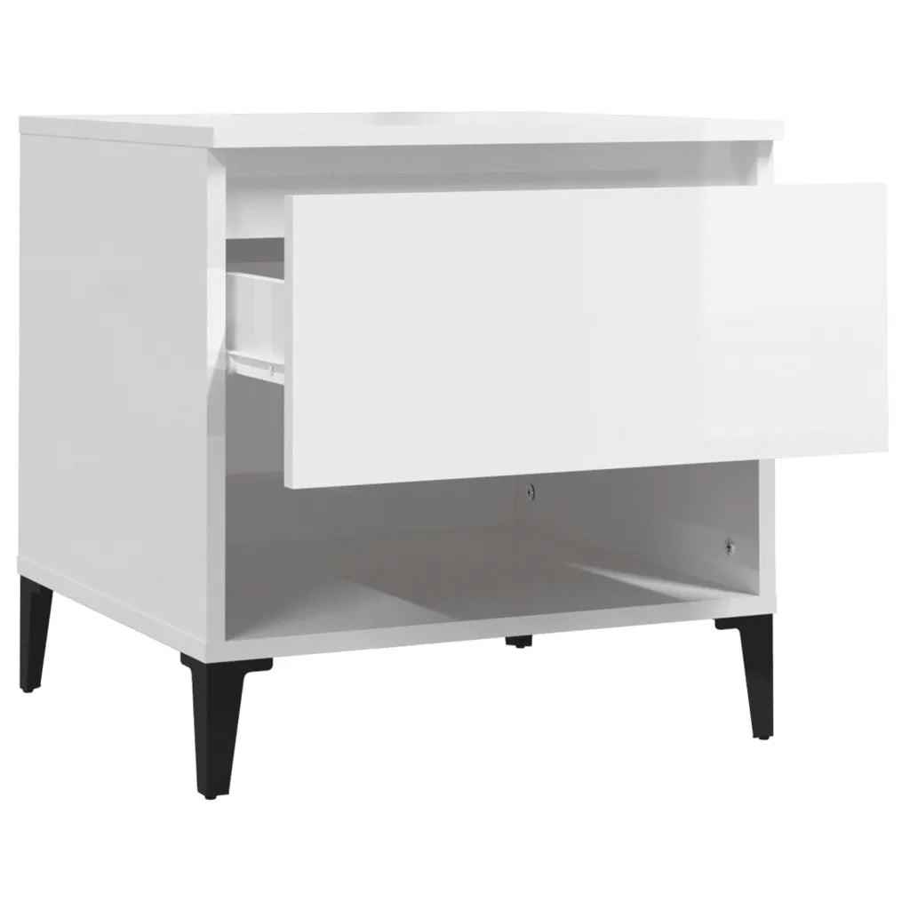 Tavolino-Tavolino da soggiorno-Tavolo Bianco Lucido 50x46x50 cm in Legno Multistrato 529098