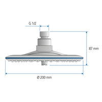 Soffione niagara 2 funzioni ovale con getto a cascata cromato