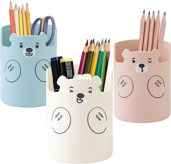 Pennafileratore Plus in Bianco, Rosa e Blu - Pennafileratore Ronde Multifunzionale per Scuola, Casa e Ufficio