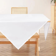Tavolino Copri Tavolo in Lino, Bianco, 80x80cm, Finestra con Effetto Lotus, Resistente all'Acqua, Impermeabile, Ideale per Soggiorno, Cucina, Terrazza, Giardino