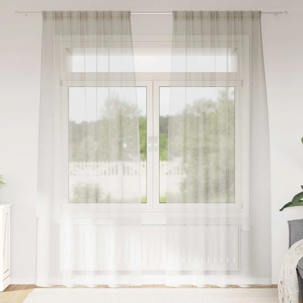 Tenda in Velo con tende 2 pcs Crema 260 x 140 cm Poliestere 4108016