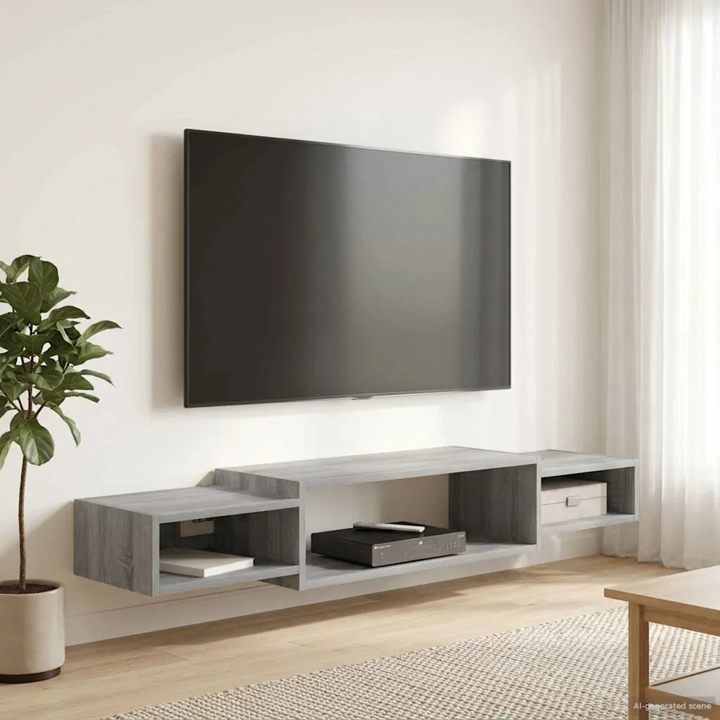 Mobile TV da Parete A parete Sonoma grigio 140 x 28 x 21 cm 8006002
