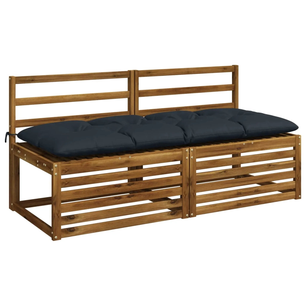 Cuscini per Panchina a 2 Pezzi VIANEN 100% Poliestere Blu Scuro 952835