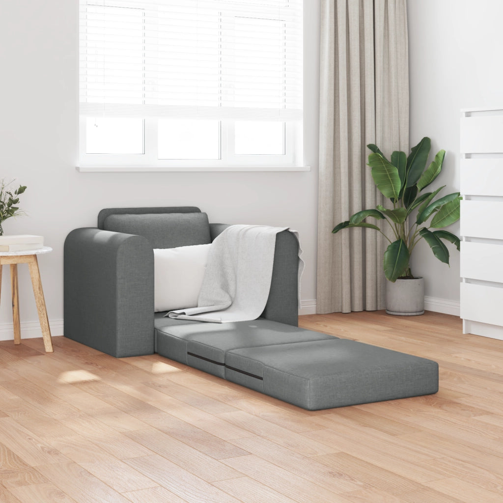 Divano Letto 2-in-1 Grigio Scuro 98x71x83 cm Tessuto
