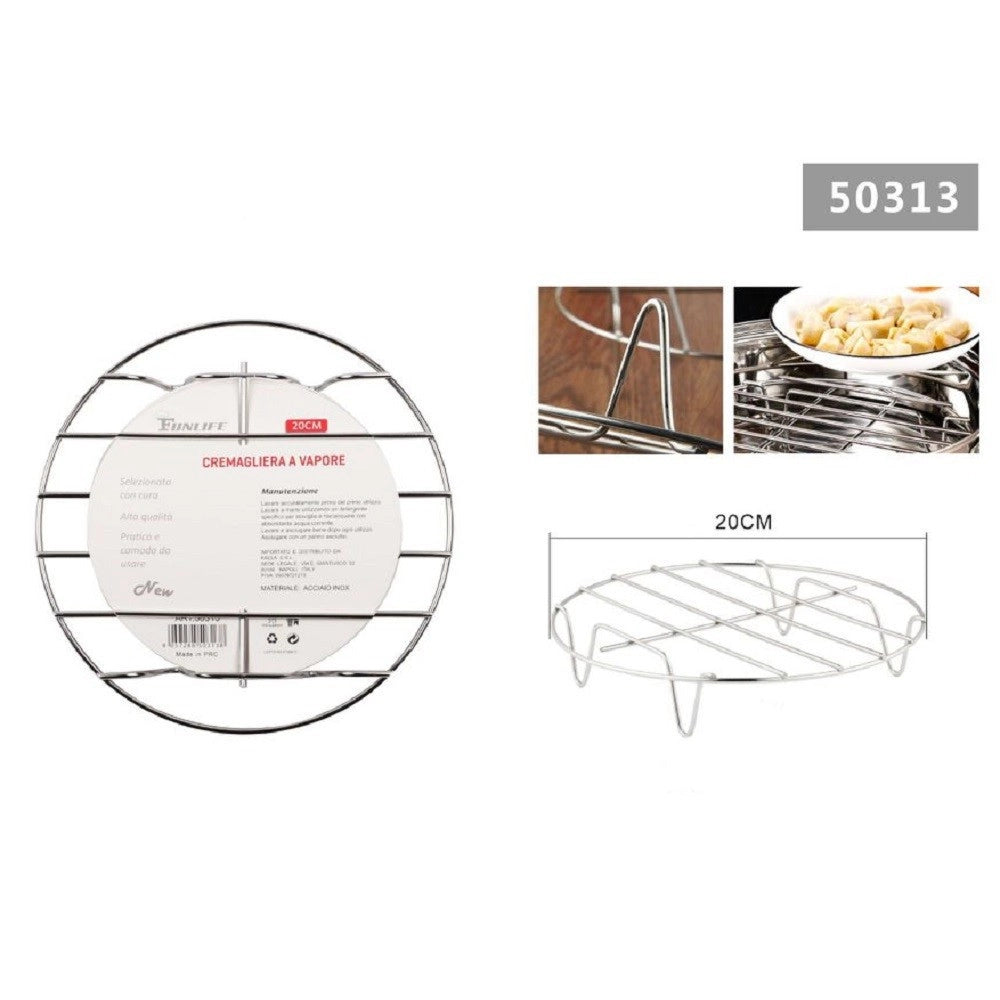Trade Shop - Sottopentola A Vapore 20 Cm Rotondo Per Cottura Cucina Pentole A Pressione 50313 -