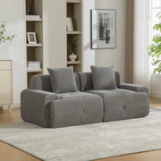 Divano Modulare in Tessuto Chenille ¨C MINIMAL ¨C Grigio, Morbido, Antimacchia