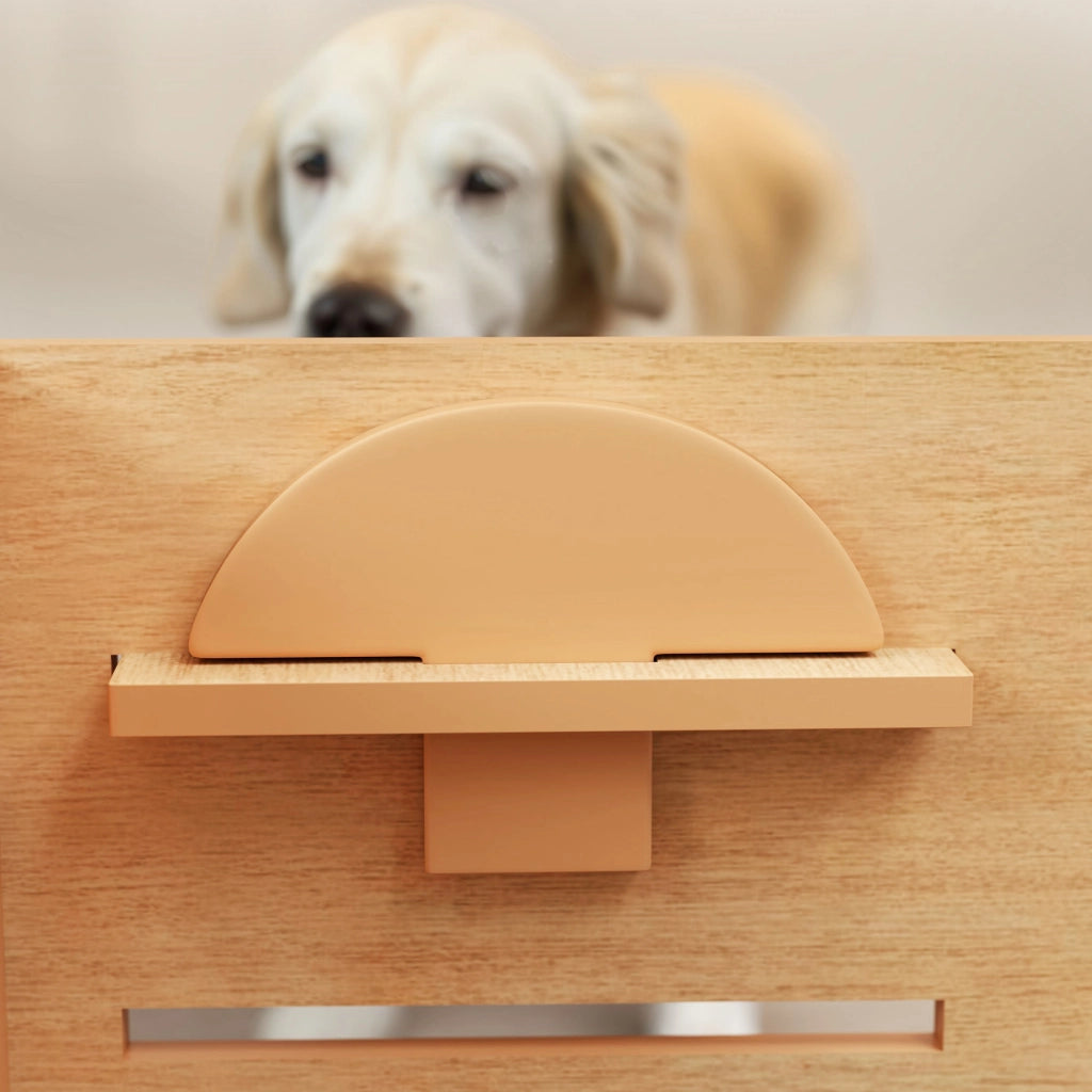 Tavolino per cani ¨C zephmum ¨C 2 ciotole in acciaio inossidabile 63x58.5x40 cm quercia
