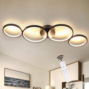 ZMH Lampada da soffitto LED moderna 4 anelli fiamma telecomando per soggiorno