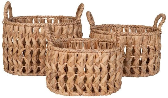 Set di Cestini Balerma - Contenitore di Stoccaggio - Cestelli Tessuti - Estetica Naturale - 46 cm x 36 cm x 30 cm