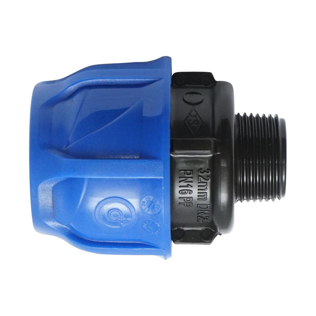 Raccordo Maschio a compressione 32mm X 3/4", PN16 per sistemi di irrigazione Manicotto Raccordo Tubi Raccordo di giunzione a compressione 25mm X 3/4", PN16 per sistemi di irrigazione