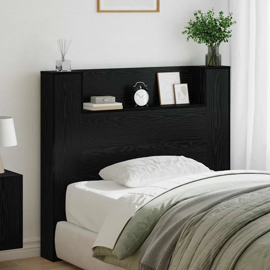 Testiera Letto Rovere Nero Legno ingegnerizzato