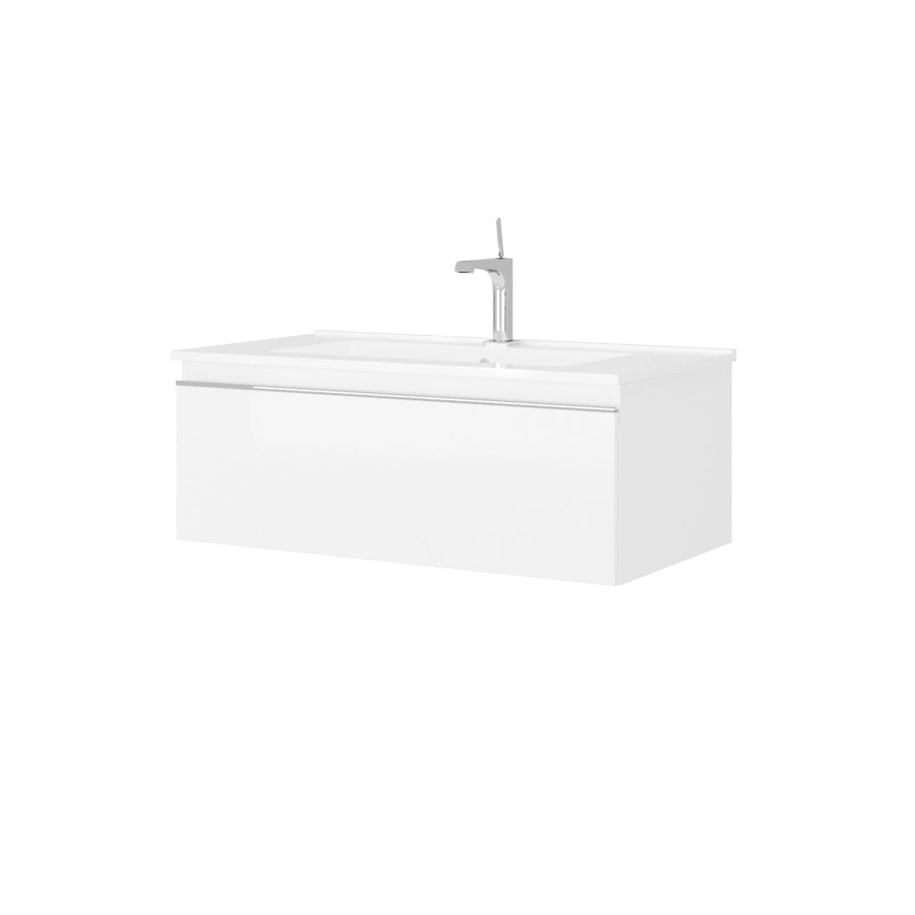 Mobile bagno sospeso da 81cm bianco lucido
